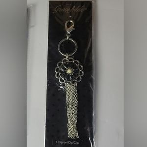 GRACE ADELE Purse Bag Clip On Daisy Black